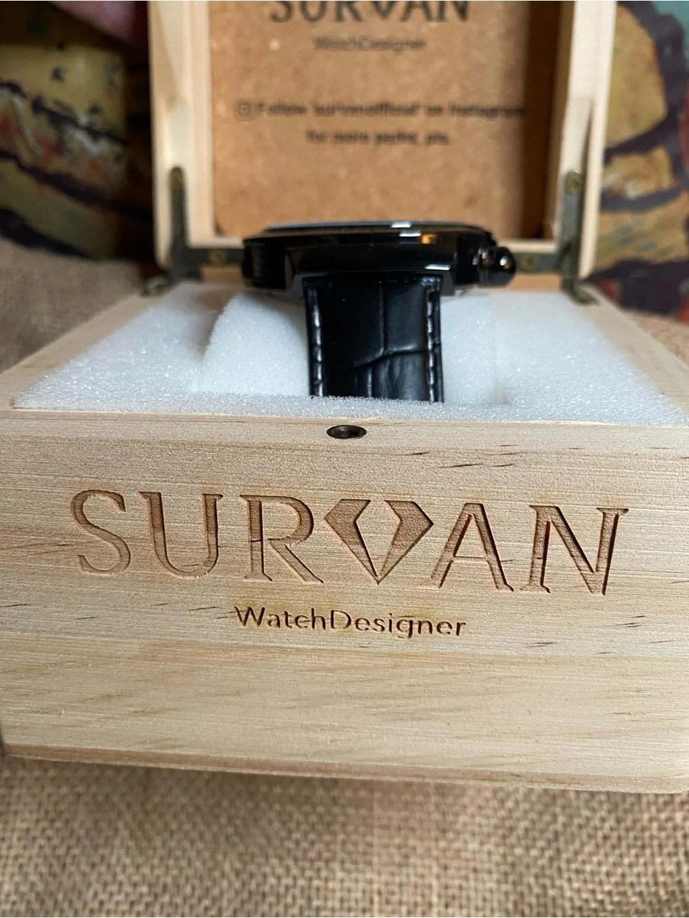 New Survan skeleton watch w/ box (zz)